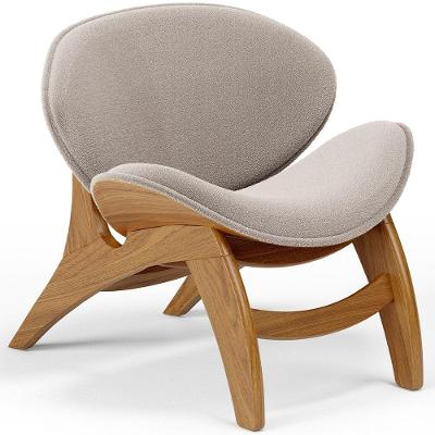 Poltrona Decorativa Orgânica Sala Living Kadosh L02 Bouclê Creme