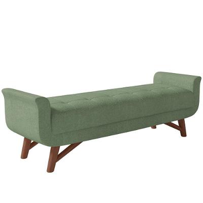Puff Recamier Decorativo Com Pés Em Madeira 140cm Itália P05 Bouclê Oliva
