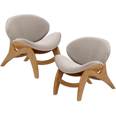 Kit 2 Poltronas Decorativa Orgânica Sala Living Kadosh L02 Bouclê Creme
