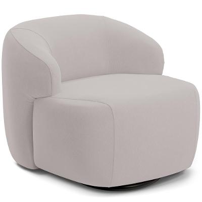 Poltrona Decorativa Orgânica Giratória Living Barolo L06 Veludo Grafite