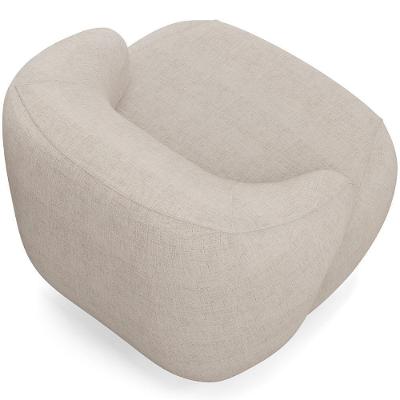 Poltrona Decorativa Orgânica Giratória Living Barolo L06 Linho Bege
