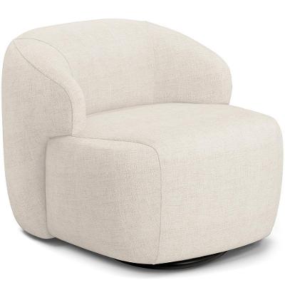 Poltrona Decorativa Orgânica Giratória Living Barolo L06 Linho Mescla