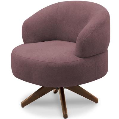 Poltrona Decorativa Giratória Living Seven F04 Veludo Lilás