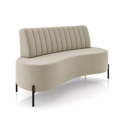 Sofá 2 Lugares Living 135cm Pé Ferro Pto Maraú Veludo K01 - D\'rossi Cor Bege