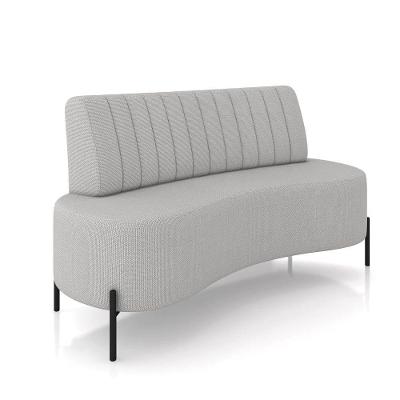 Sofá 2 Lugares Living 135cm Pé Ferro Pto Maraú Linho Cinza K01 - D\'rossi