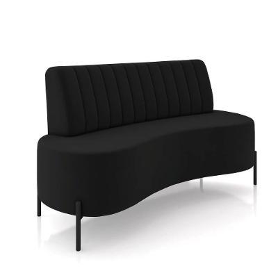 Sofá 2 Lugares Living 135cm Pé Ferro Pto Maraú Veludo K01 - D\'rossi Cor Preto