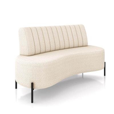 Sofá 2 Lugares Living 135cm Pé Ferro Pto Maraú Bouclê K01 - D\'rossi Cor Bege