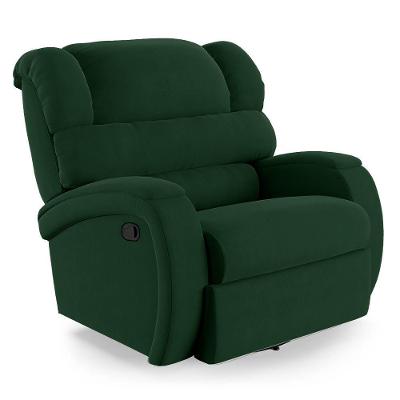 Poltrona Do Papai Reclinável Napoli Glider Giratória Usb Veludo Verde Fh1 - D\'rossi