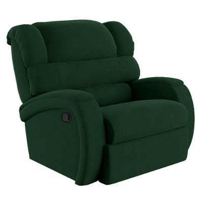 Poltrona Do Papai Reclinável Napoli Manual Gatilho Veludo Verde Fh1 - D\'rossi