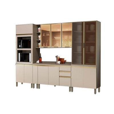 Kit De Cozinha Modulada 8pçs 1 Armário 2 Balcões 2 Paneleiros 3 Complementos C8P05 Duna/Cristal Henn