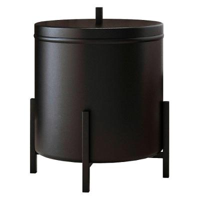 Lixeira De Banheiro Eleganza 6 Litros Metal Preto