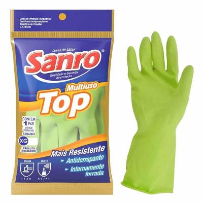 Luva Sanro Antiderrapante Forrada Top Verde Extra G