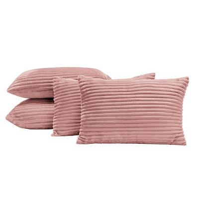 Almofadas Cheias Velvet Bariloche 60x30cm 04 Peças - Rosê.