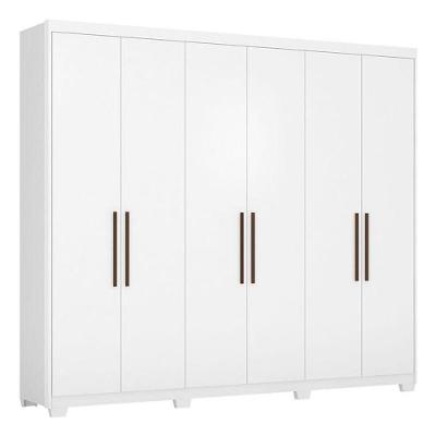 Guarda Roupa Casal Sumatra Com Pés Branco Brilho - Demóbile