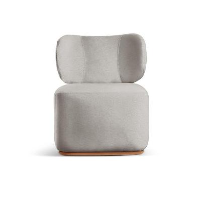 Poltrona Para Sala De Estar Moderna Sun linho Cinza 101
