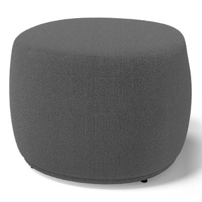 Puff Decorativo Living Aisha Orgânico Bouclê Cinza Escuro - Desk Design
