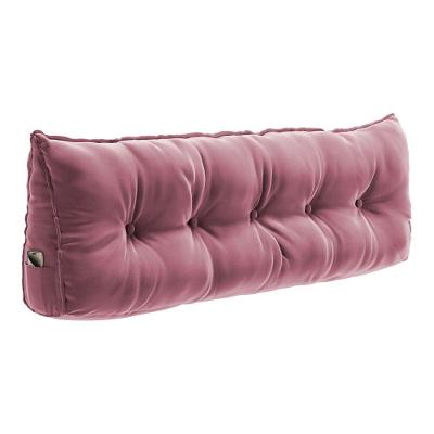 Almofada Para Cabeceira Encosto Apoio Lombar Spot 160cm Com Porta Celular Veludo - Desk Design Cor Rosa