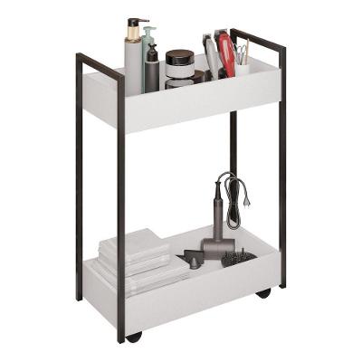 Carrinho Auxiliar Para Salão De Beleza Lara 70cm Em Aço Com Rodízios Branco - Desk Design