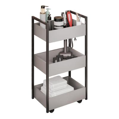 Carrinho Auxiliar Para Salão De Beleza Laís 50cm Em Aço Com Rodízios Grafite - Desk Design