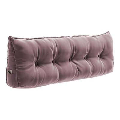 Almofada Para Cabeceira Encosto Apoio Lombar Spot 195cm Com Porta Celular Veludo - Desk Design Cor Rosê