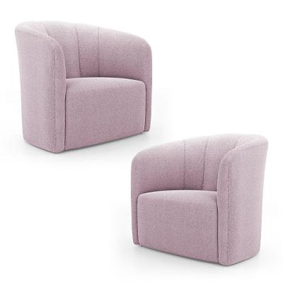 Kit 02 Poltronas Decorativas Abby Bouclê Rosê - Desk Design