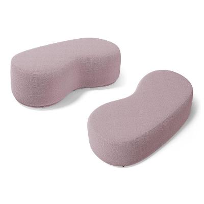 Kit 02 Puffs Decorativos Living Aisha Orgânico 02 Lugares Bouclê Rosê - Desk Design