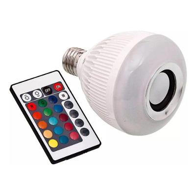 Lâmpada Musical Caixa Som 12w Bluetooth Luz Led Rgb Com Controle