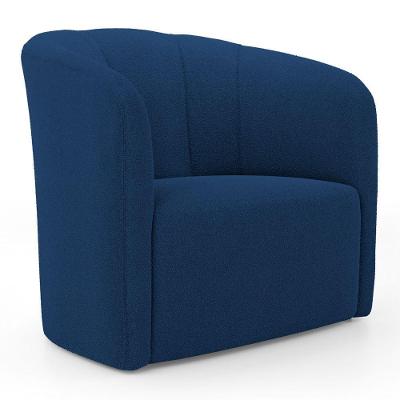 Poltrona Decorativa Living Abby Bouclê Azul Marinho - Desk Design