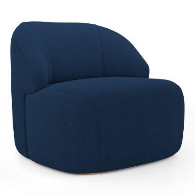 Poltrona Decorativa Living Kaya Orgânica Bouclê Azul Marinho - Desk Design