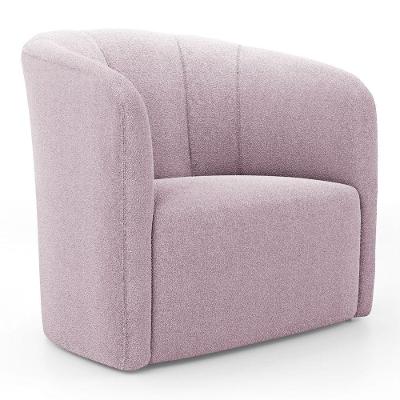 Poltrona Decorativa Living Abby Bouclê Rosê - Desk Design