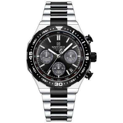 Relogio De Pulso Masculino De Quartzo Design Casual Esportivo Luminoso Impermeável Preto Prata