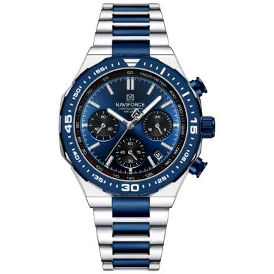 Relógio De Quartzo Masculino Com Pulseira De Aço Inoxidável Esportivo Impermeável Azul