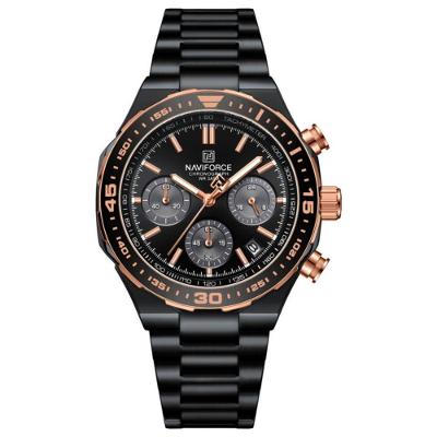 Relógio De Quartzo Masculino Com Pulseira De Aço Inoxidável Esportivo Impermeável Preto