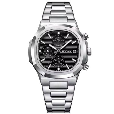 Relógio De Pulso Masculino Analógico Com Pulseira De Aço Inoxidável Impermeável 3atm Preto