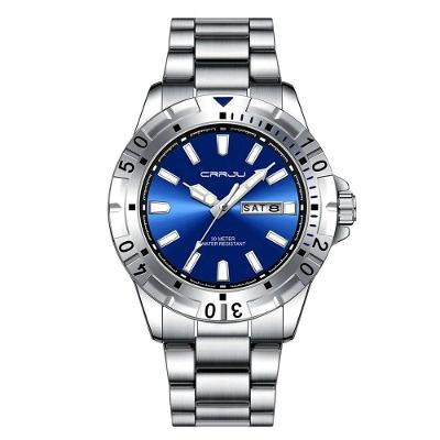 Relógio De Quartzo Em Aço Inoxidável Impermeável Masculino Clássico Analógico Azul