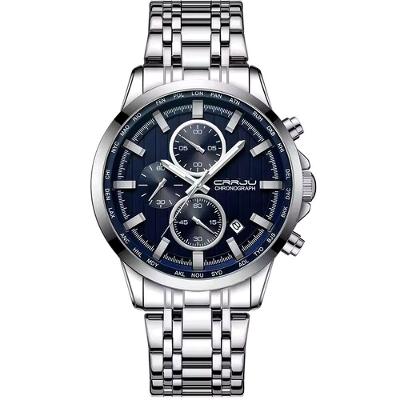 Relógio Analogico Masculino Impermeável De Quartzo Luminoso Esportivo Azul Prata