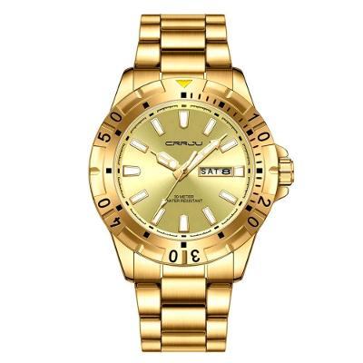 Relógio De Quartzo Em Aço Inoxidável Impermeável Masculino Clássico Analógico Dourado