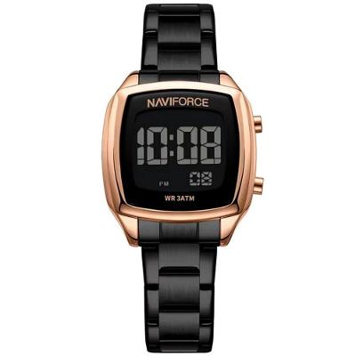 Relógio Digital Feminino Em Aço Inoxidável Design Casual Fashion Preto Fosco