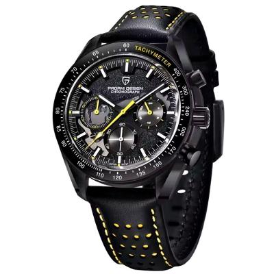 Relógio De Quartzo Design Lunar Masculino Esportivo Com Cronógrafo Impermeavel Amarelo