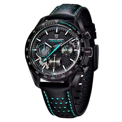 Relógio De Quartzo Design Lunar Masculino Esportivo Com Cronógrafo Impermeavel Azul