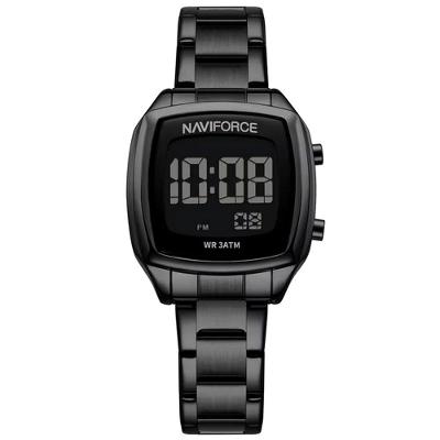 Relógio Digital Feminino Em Aço Inoxidável Design Casual Fashion Preto