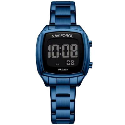Relógio Digital Feminino Em Aço Inoxidável Design Casual Fashion Azul
