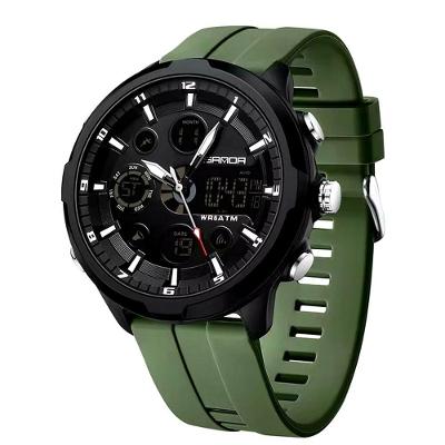 Relógio Digital Masculino Estilo Esportivo Duplo Display á Prova D'água Verde