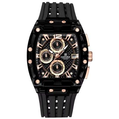 Relógio De Pulso De Silicone Tonneau Relógio Esportivo Impermeavel 3atm Preto Fosco