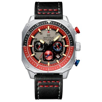 Relógio Esportivo Impermeável Masculino Estilo Quadrado Luminoso Vermelho