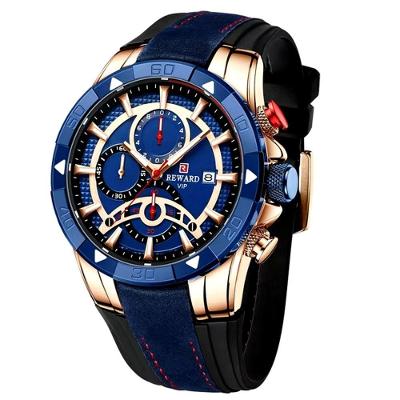 Relógio De Pulso De Quartzo Pulseira De Silicone Luminoso Impermeavel Azul