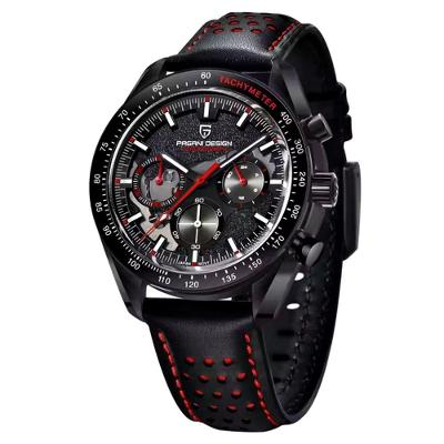Relógio De Quartzo Design Lunar Masculino Esportivo Com Cronógrafo Impermeavel Vermelho