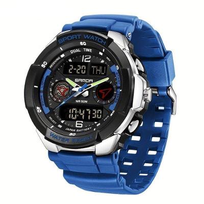 Relógio Esportivo Masculino Resistente Gua Com Cronmetro E Luz Noturna Resistente à água 50m Azul