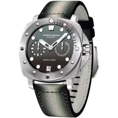 Relógio De Mergulho Mecânico Automático Masculino 200m à Prova D'água Cinza