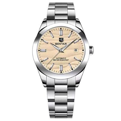 Relógio Automático Masculino Desert Dial Design Em Aço Inoxidável Impermeavel Amarelo